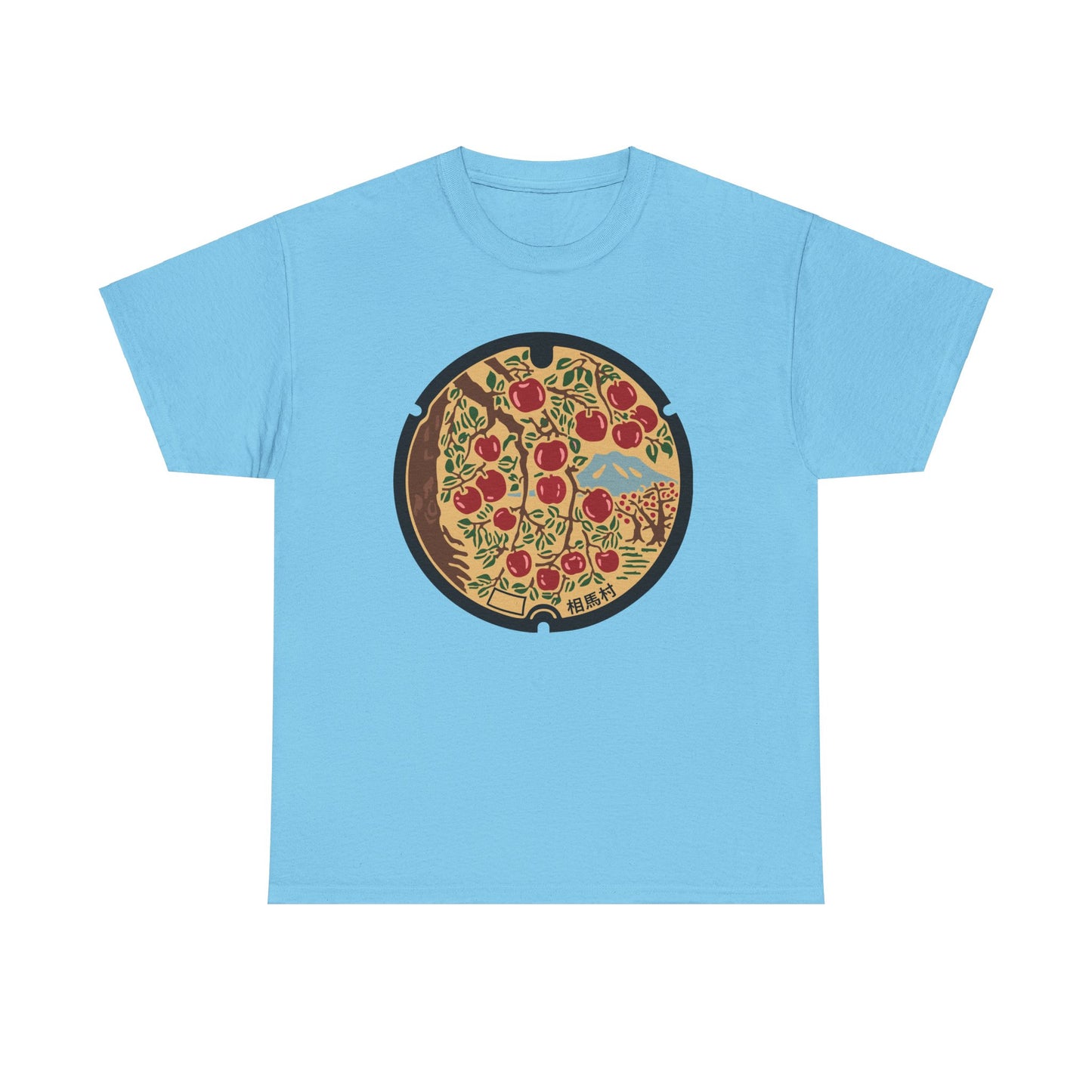 Hirosaki City Manhole Cover A Celebration of Aomori's Beauty Unisex Heavy Cotton Tee