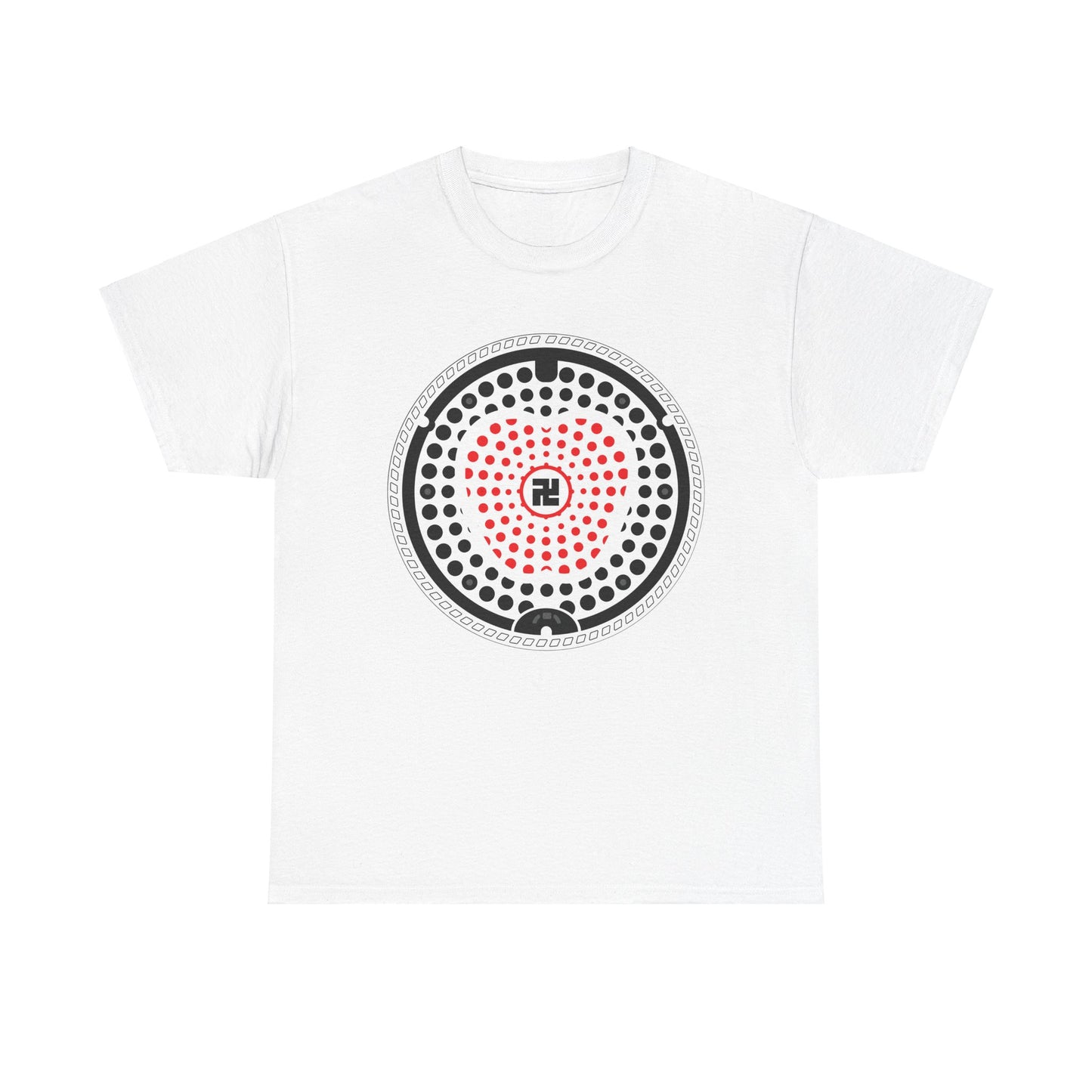 Hirosaki Apple Manhole Cover A Bite of History Unisex Heavy Cotton Tee