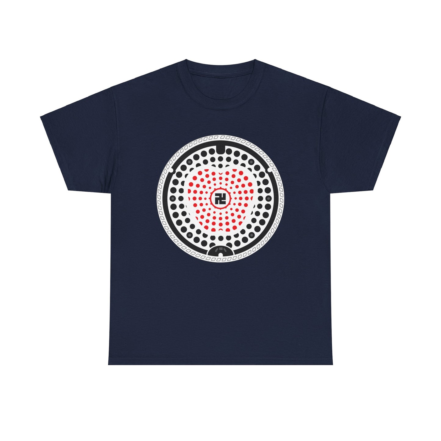 Hirosaki Apple Manhole Cover A Bite of History Unisex Heavy Cotton Tee