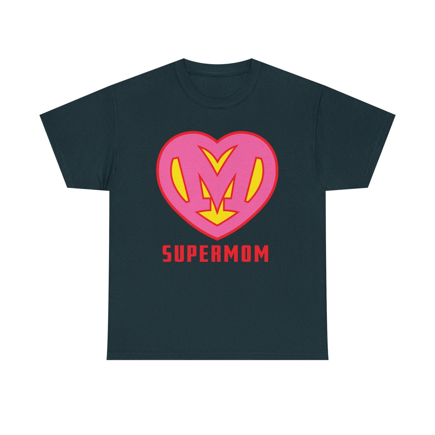 Pink Super Mom 'S' Logo - Custom Heroine Gift, Mother's Day, Shareable! Unisex Heavy Cotton Tee