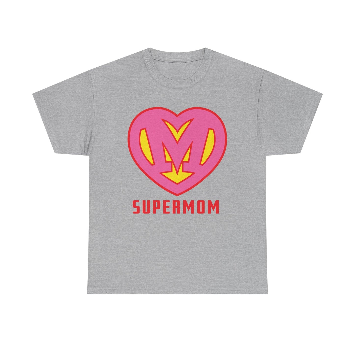 Pink Super Mom 'S' Logo - Custom Heroine Gift, Mother's Day, Shareable! Unisex Heavy Cotton Tee