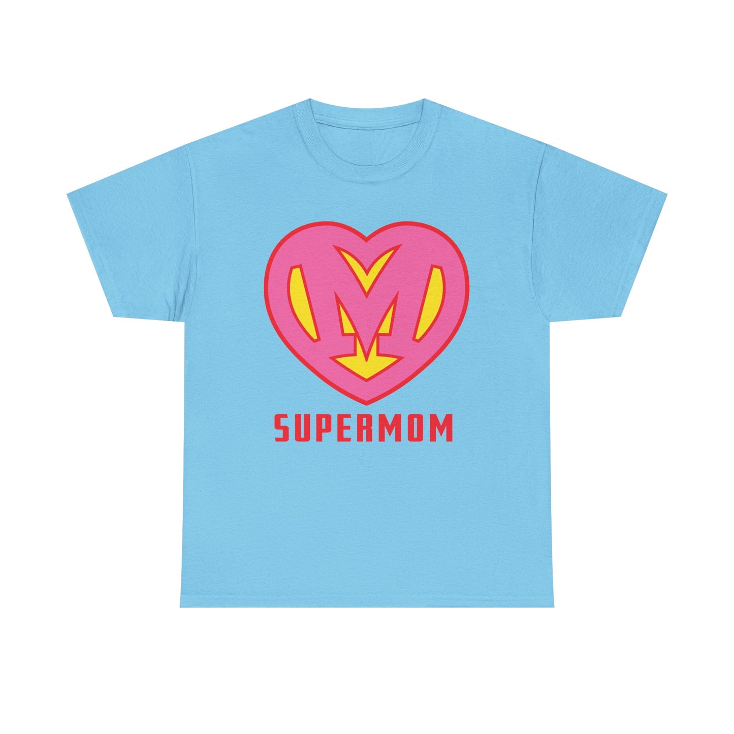 Pink Super Mom 'S' Logo - Custom Heroine Gift, Mother's Day, Shareable! Unisex Heavy Cotton Tee