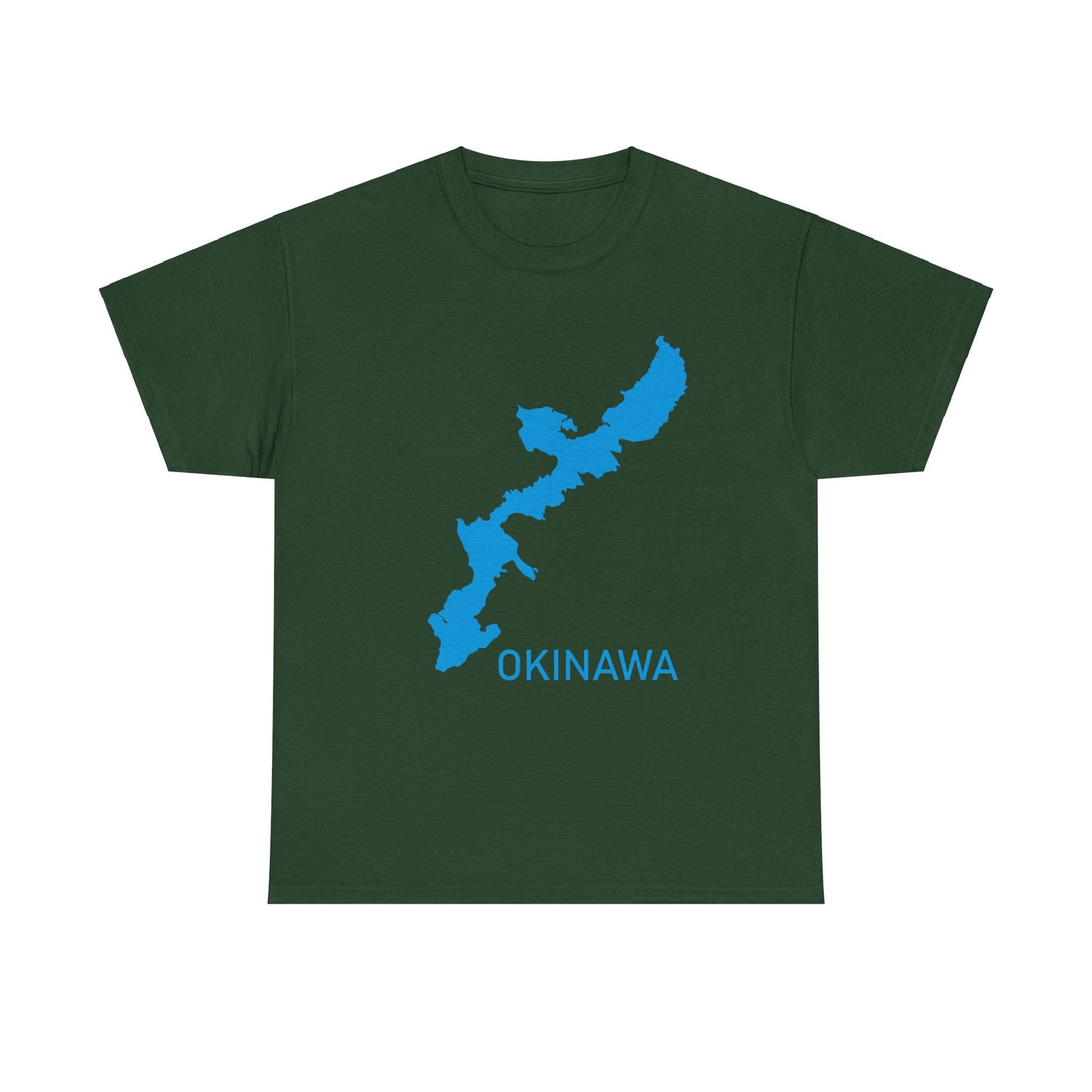 Okinawa Japan map Ryukyu Island Unisex Heavy Cotton Tee