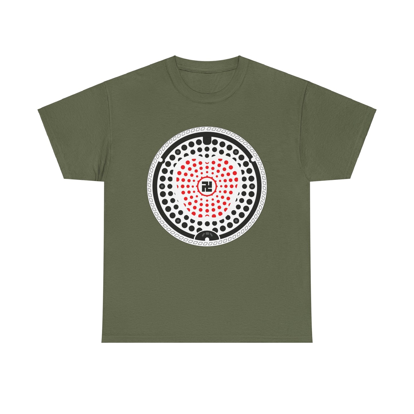 Hirosaki Apple Manhole Cover A Bite of History Unisex Heavy Cotton Tee