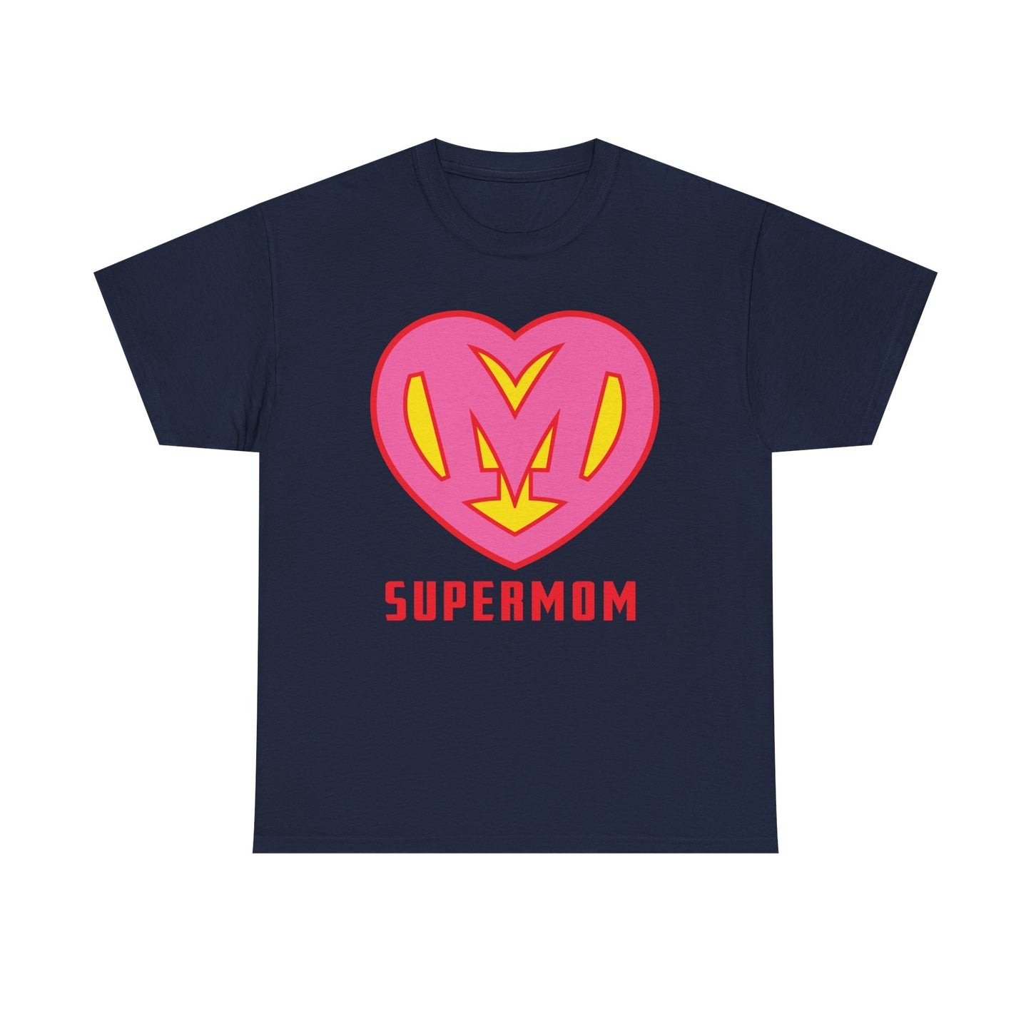 Pink Super Mom 'S' Logo - Custom Heroine Gift, Mother's Day, Shareable! Unisex Heavy Cotton Tee