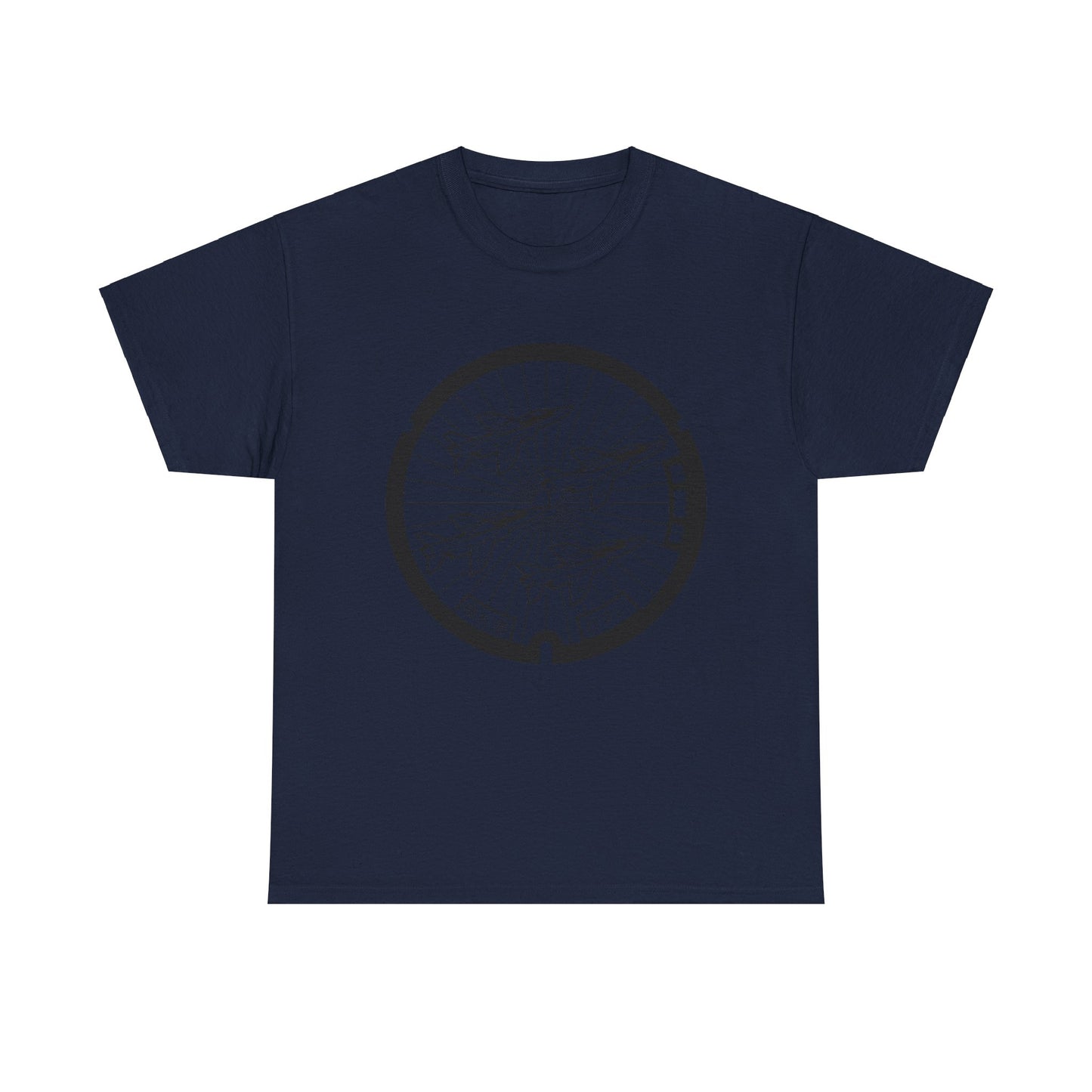 Witness the Blue Impulse Soar: Matushima Air Base Manhole Cover Unisex Heavy Cotton Tee