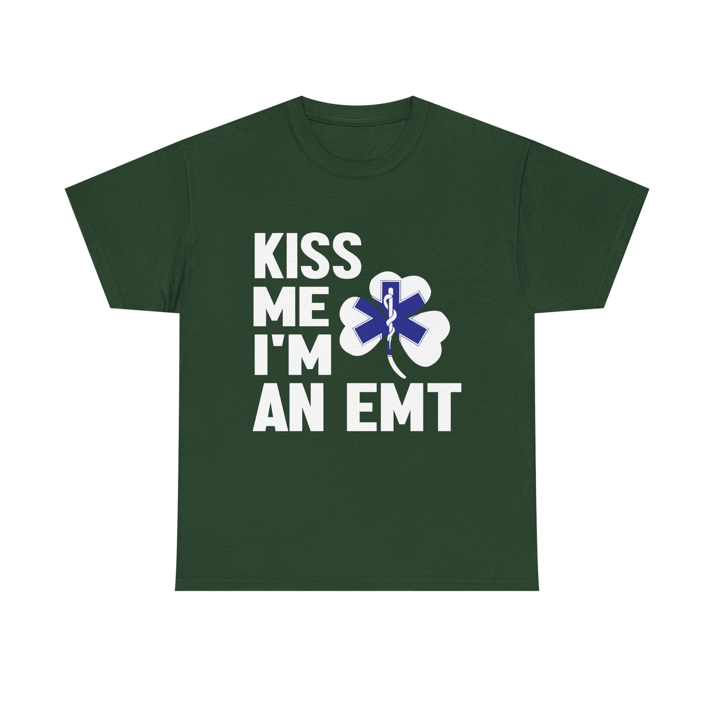 Kiss Me, I'm an EMT! St. Patrick's Day Unisex Heavy Cotton Tee