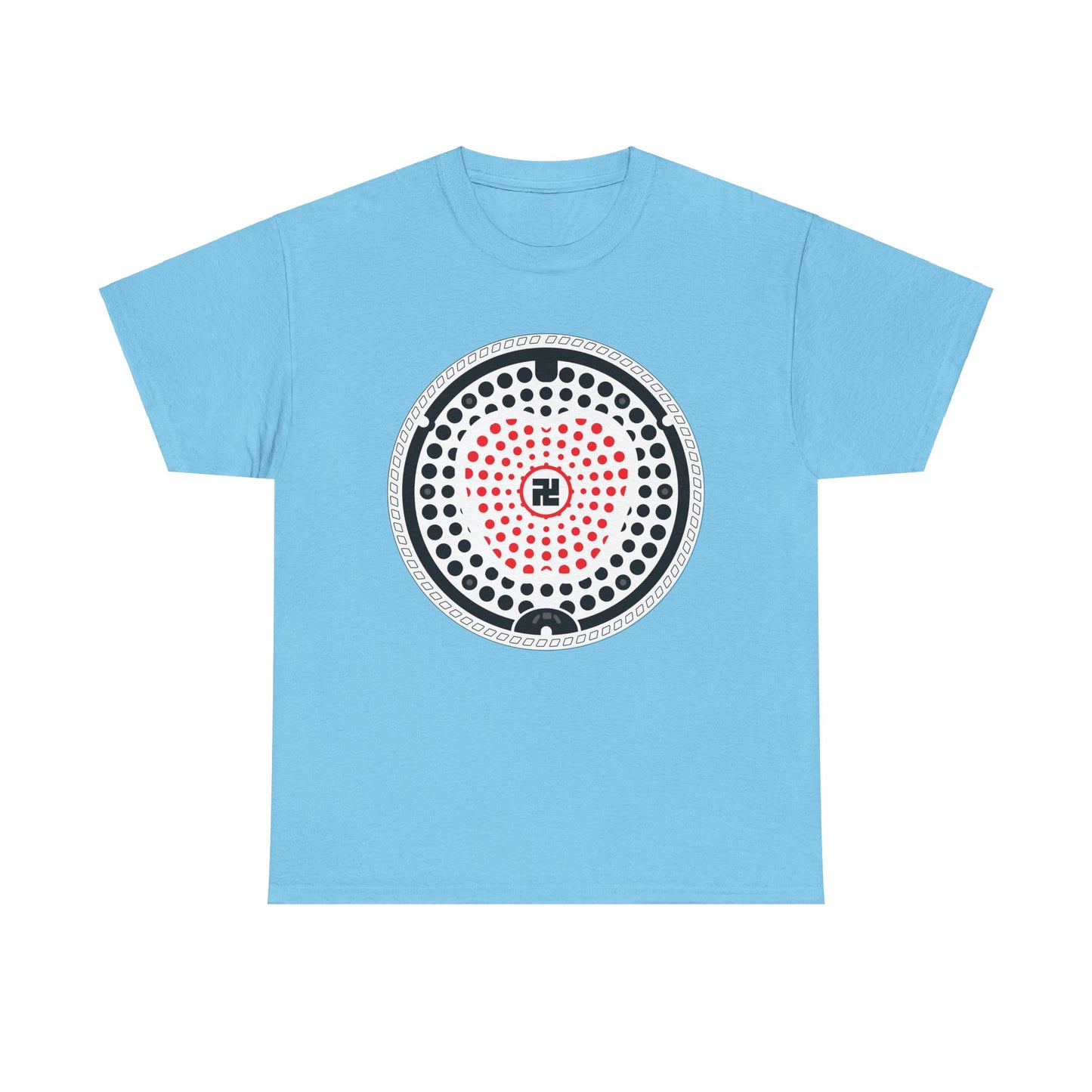 Hirosaki Apple Manhole Cover A Bite of History Unisex Heavy Cotton Tee