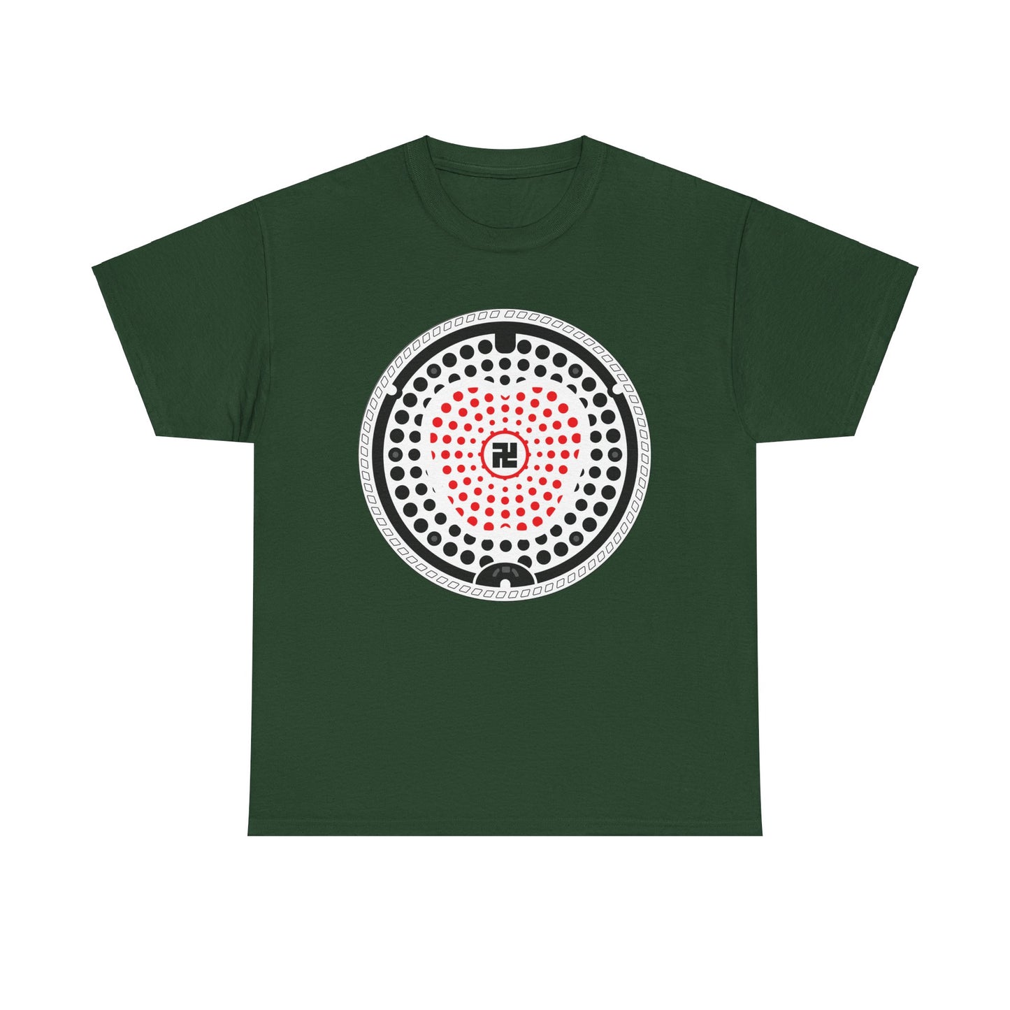 Hirosaki Apple Manhole Cover A Bite of History Unisex Heavy Cotton Tee