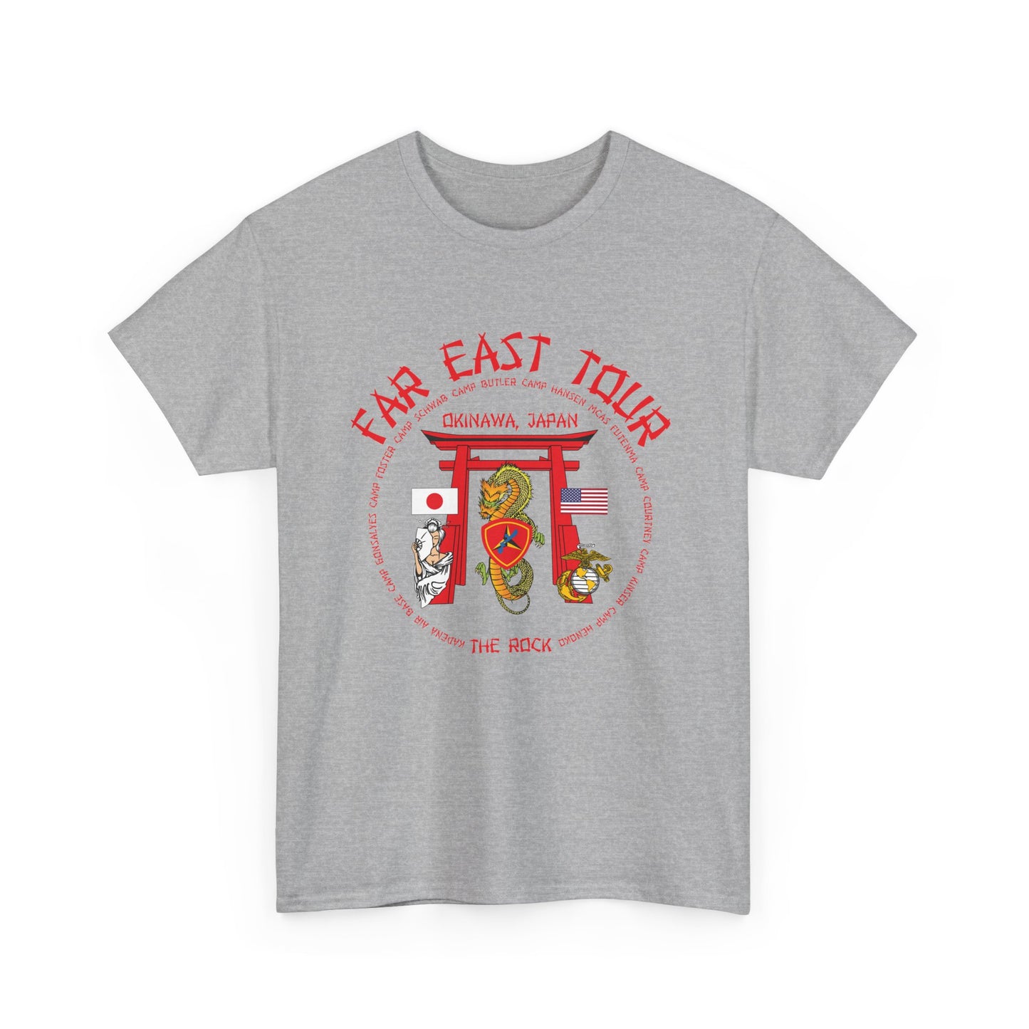 Far East Tour Okinawa Japan   Unisex Heavy Cotton Tee