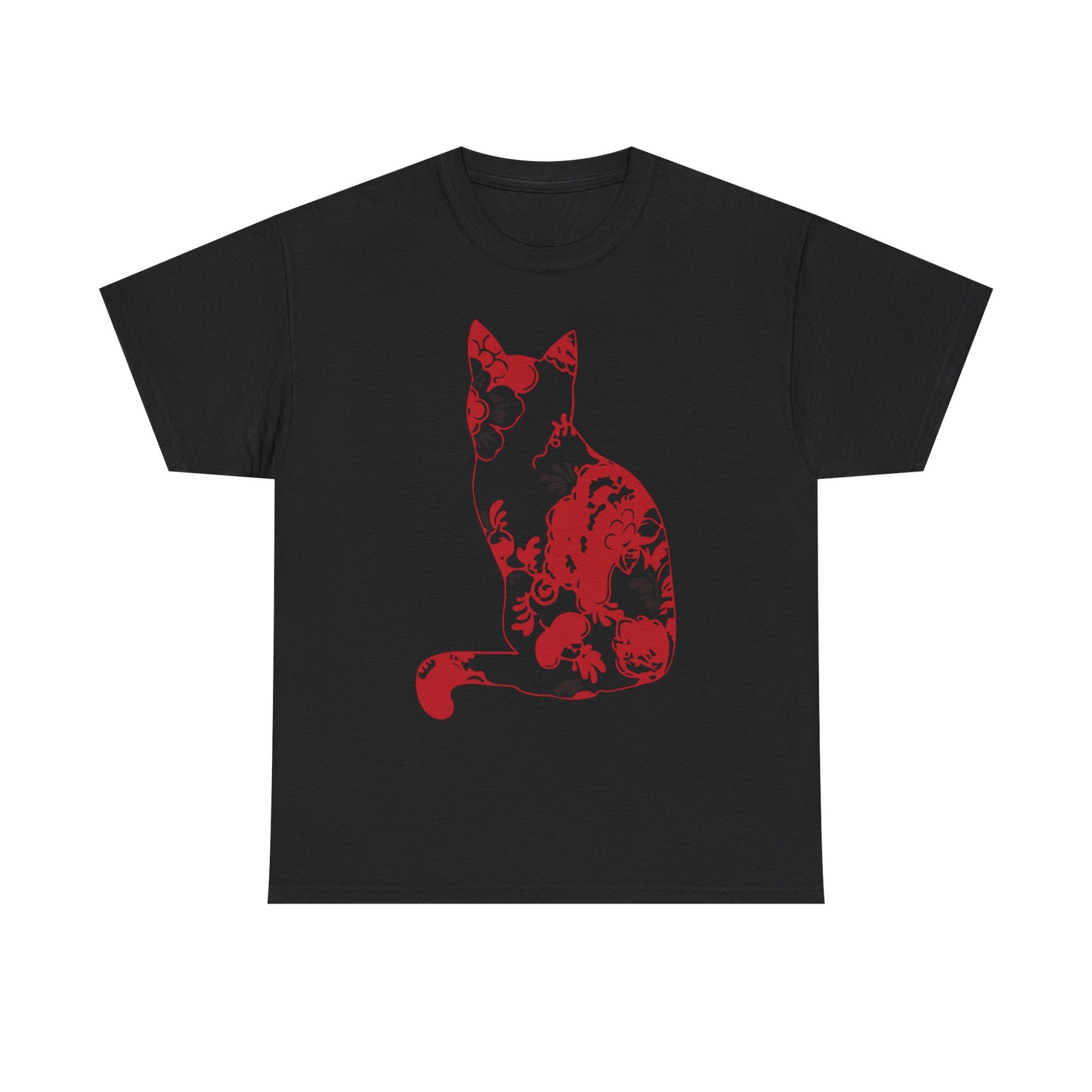 Colorful Japanese Cat Unisex Heavy Cotton Tee