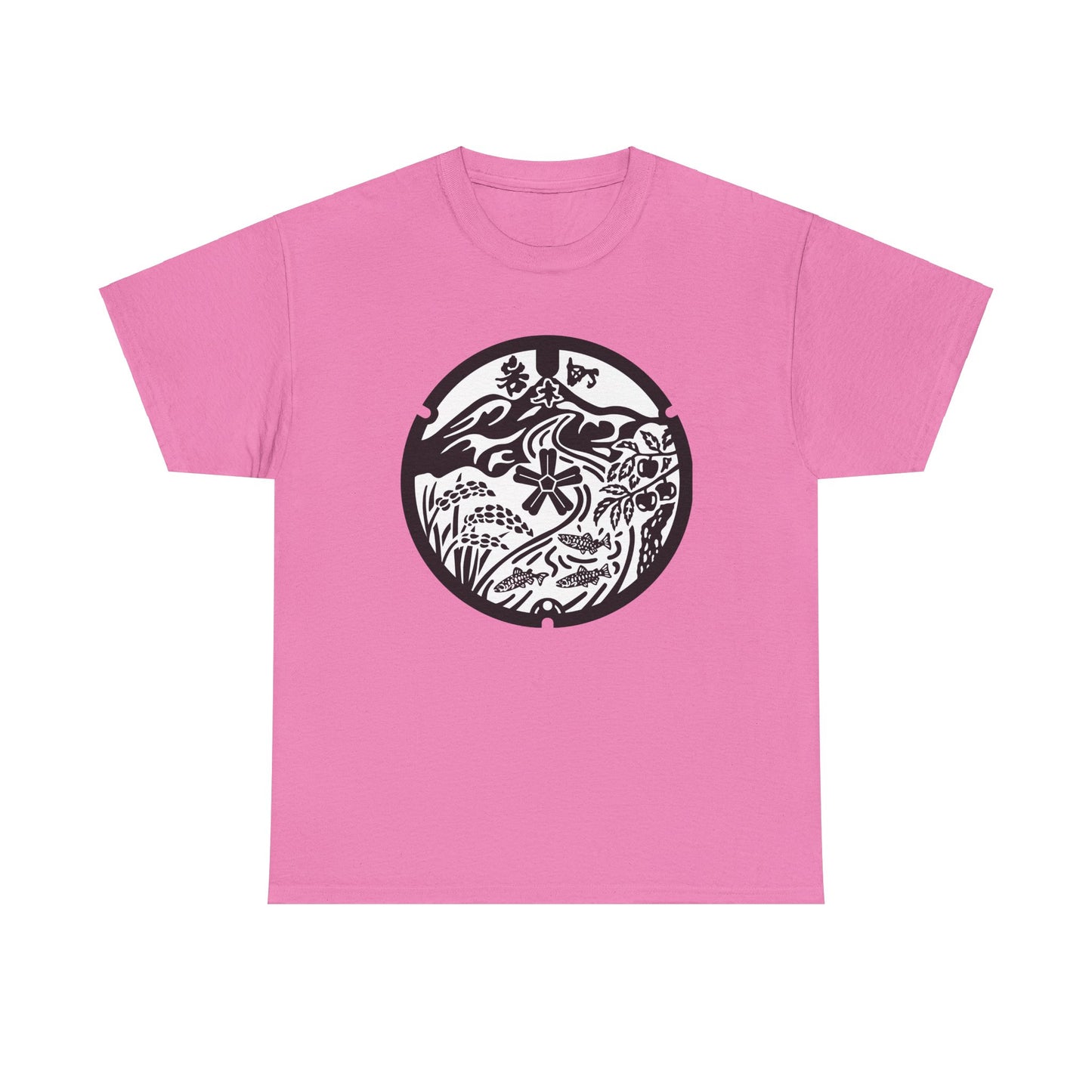 Unveiling Hirosaki's Bounty: A Hirosaki City Manhole Cover  Unisex Heavy Cotton Tee