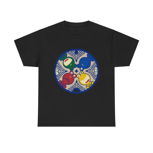 4 Frogs Manhole Higashi Matshushima City Miyagi  東松島　宮城県 Unisex Cotton T-Shirt