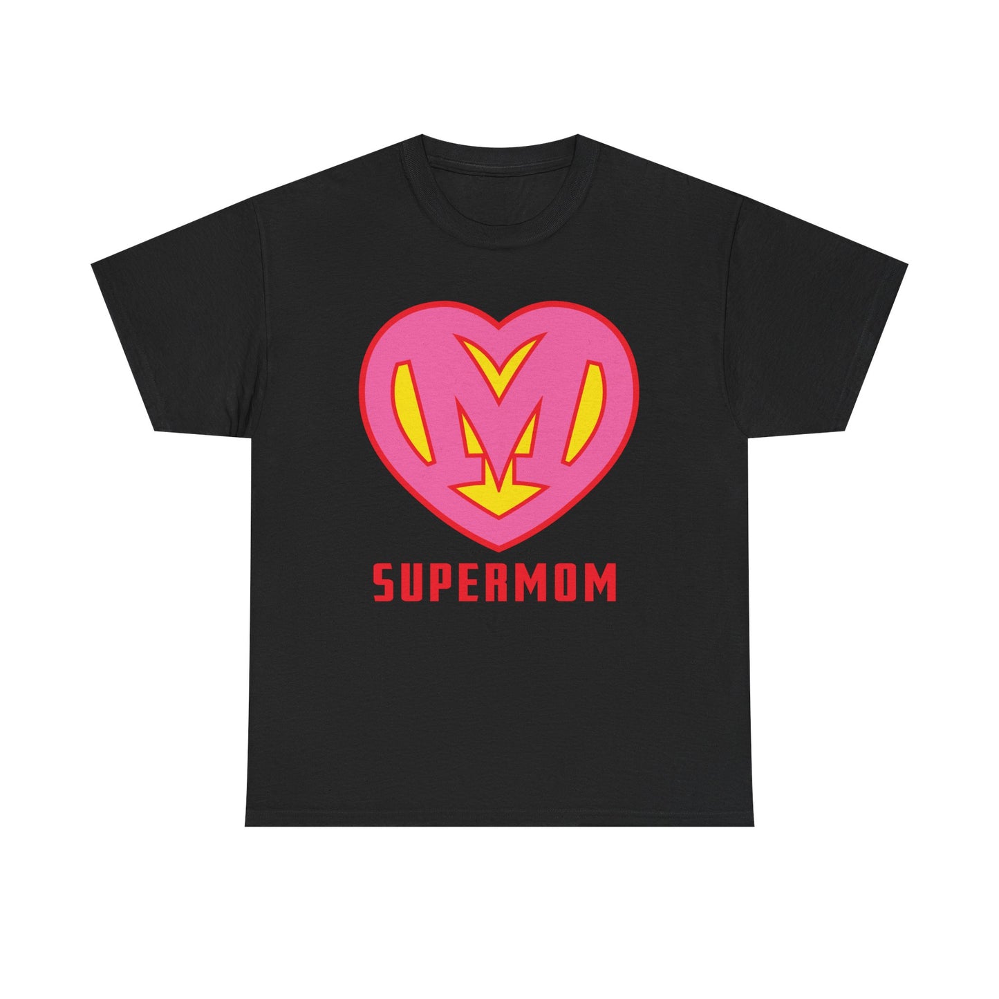 Pink Super Mom 'S' Logo - Custom Heroine Gift, Mother's Day, Shareable! Unisex Heavy Cotton Tee
