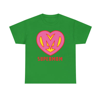 Pink Super Mom 'S' Logo - Custom Heroine Gift, Mother's Day, Shareable! Unisex Heavy Cotton Tee