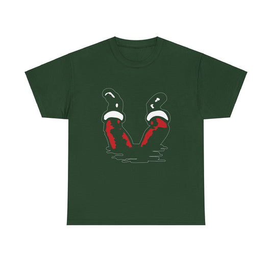 End of Santa サンタ終了 Santa is gone missing ....slipped  Unisex Heavy Cotton Tee