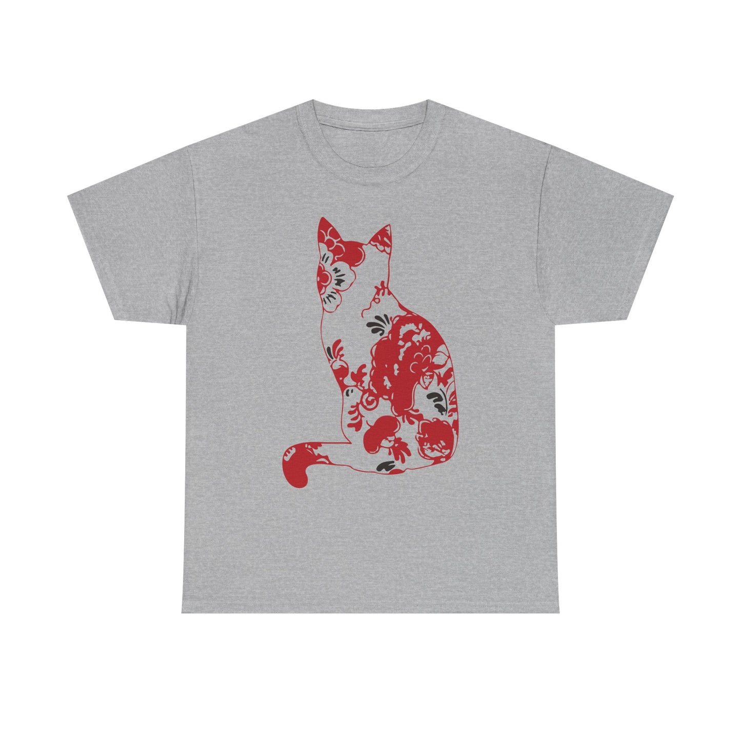 Colorful Japanese Cat Unisex Heavy Cotton Tee