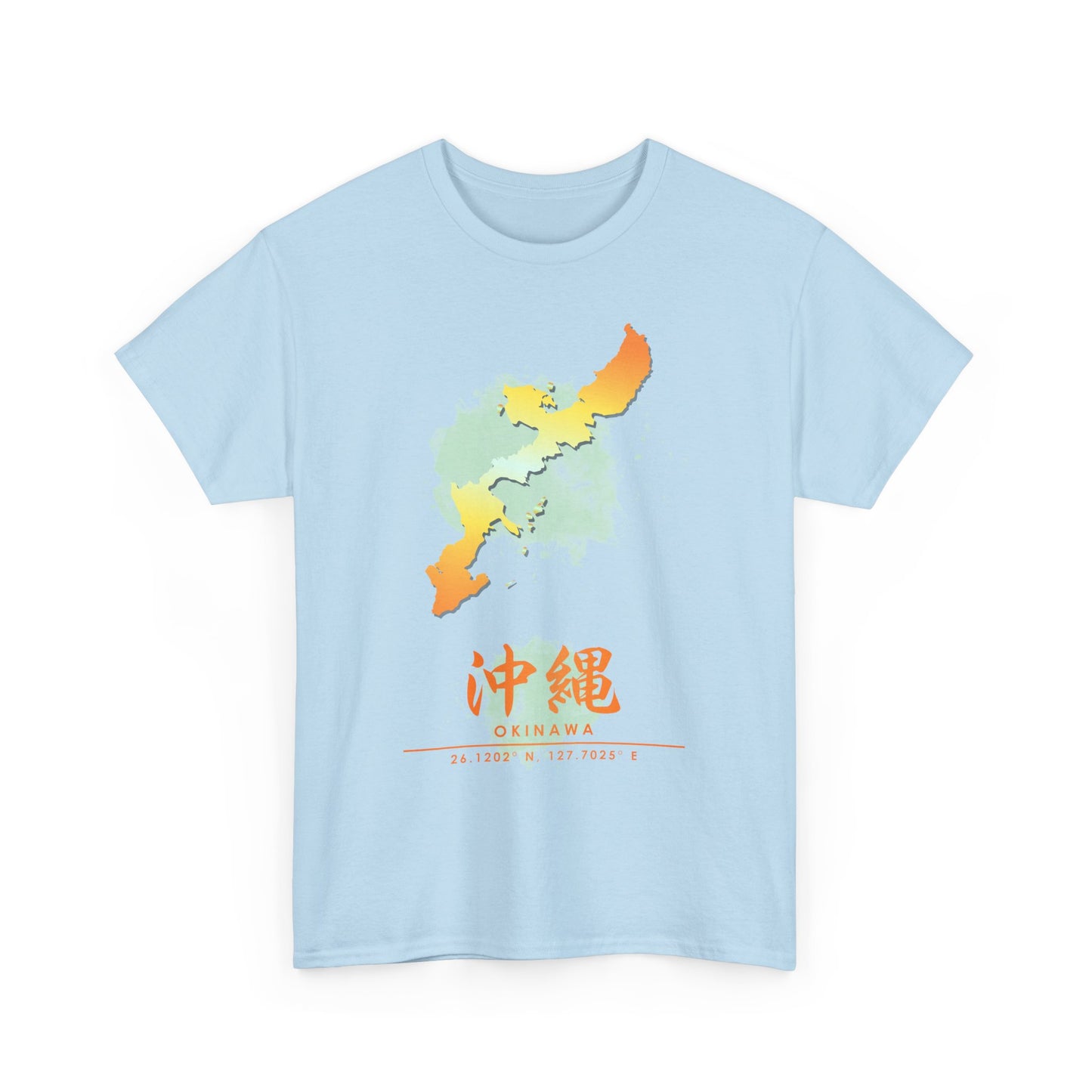 Okinawa Island Japan Home Coordinates  Unisex Heavy Cotton Tee