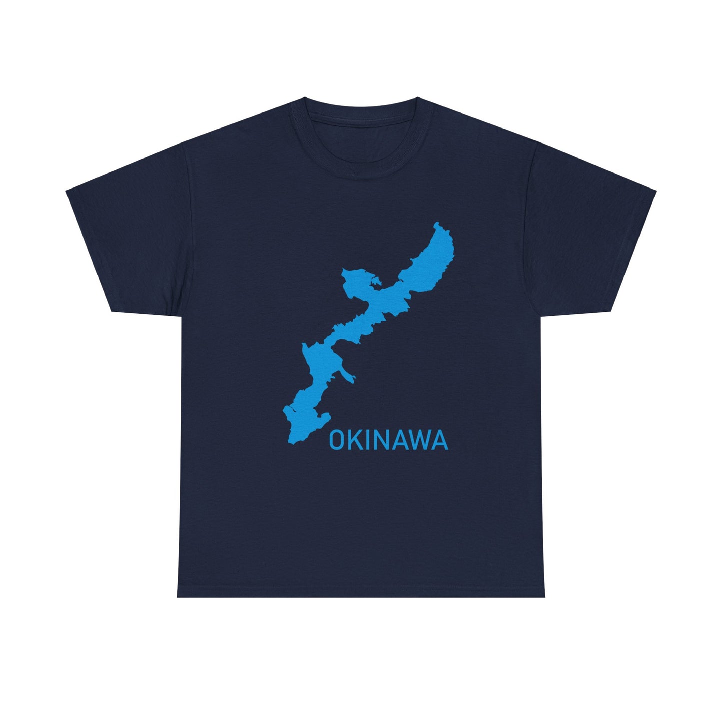 Okinawa Japan map  Ryukyu Island  Unisex Heavy Cotton Tee