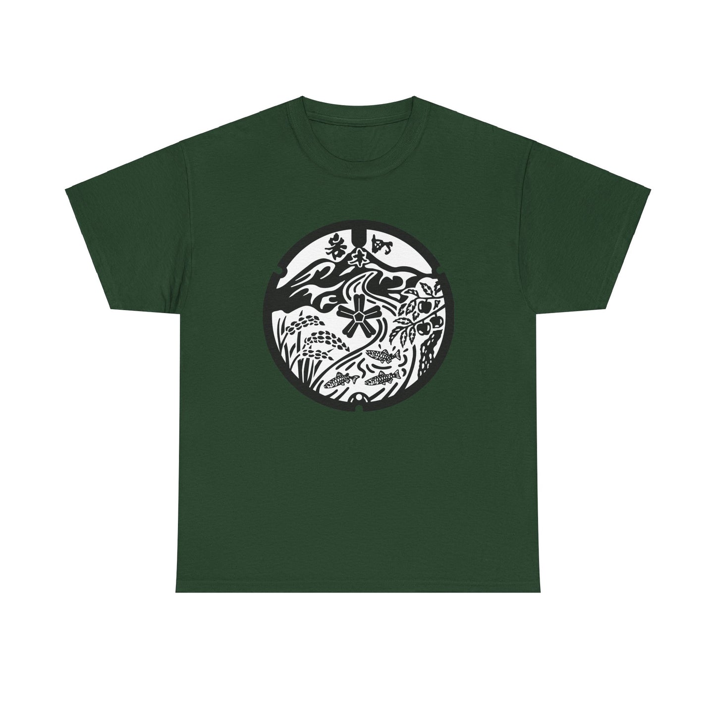 Unveiling Hirosaki's Bounty: A Hirosaki City Manhole Cover  Unisex Heavy Cotton Tee