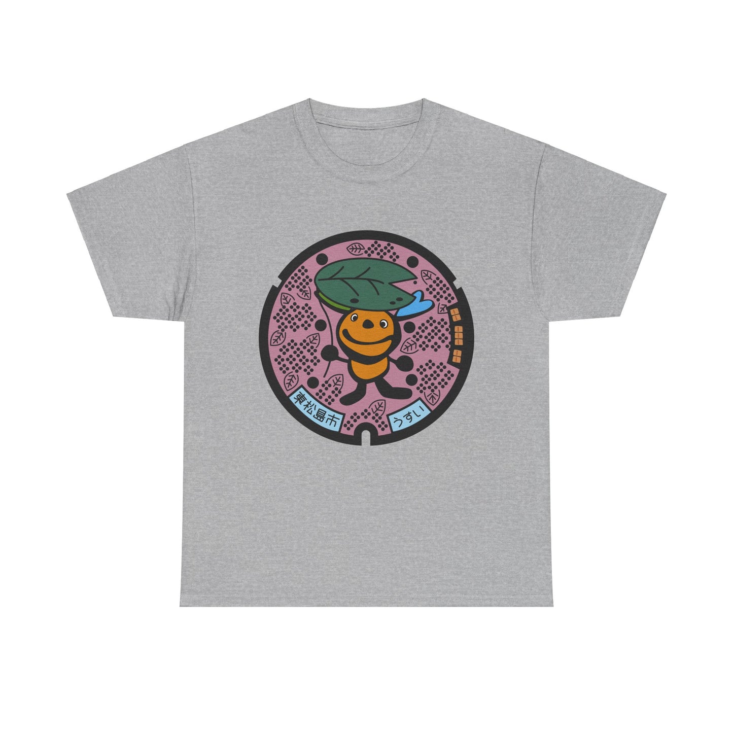 Japan Manhole Art Miyagi Ken 宮城県東松島市マンホール Unisex Cotton T-Shirt