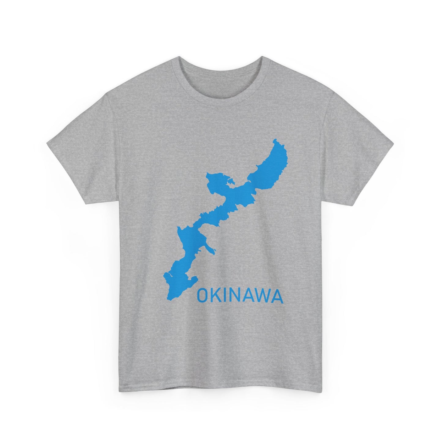 Okinawa Japan map  Ryukyu Island  Unisex Heavy Cotton Tee